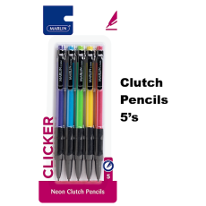 Marlin Neon Clutch Pencils 5’s asst 0.5mm